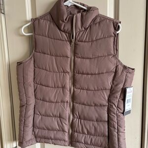 River & Rose Dusty Pink Women's Brown Puffer Vest Size L